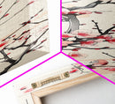 Delicate Plum Blossoms Skinny Art Tall Art Japanese Ukiyo-e Inspired Botanical Framed Canvas Print for Sophisticated Interiors