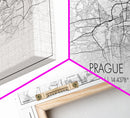 Prague City Map, Czech Republic Art, Map Print, Minimalist Wall Art, Wall Art, Canvas Art, First Home Gift, Indie Room Décor, Military Décor