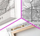Fort Worth Street Map, Texas Map, City Map Art, Minimalist Art, Wall Art, Canvas Print, Travel Wall Art, Gifts For Women, Man Cave Décor