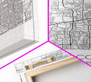 Frisco Street Map, Texas Map, City Map Art, Minimalist Art, Wall Art, Canvas Print, Black And White Art, Office Wall Art, Aviation Gift