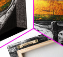 Black and White Canoe Framed Canvas Print Rustic Art Nautical Wall Art Coastal Decor Farmhouse Art Vertical Wall Art
