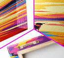 Sunset Cowboy Art Framed Canvas Print Vibrant Western Wall Art, Chicano Art, Colorful Wall Art, Southwest Wall Art, Extra Wide Art