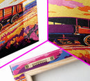 Bold Colorful Wagon Framed Canvas Print Rustic Wall Art Southwest Art Above Sofa Art Farmhouse Decor Moody Art
