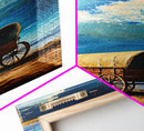 Vintage Covered Wagon Painting Framed Canvas Print, Rustic Wall Art, Farmhouse Art, Moody Art, Landscape Painting, Southwest Wall Art