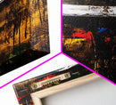 Abstract Cowboy Hat Art Framed Canvas Print, Rustic Wall Art, Moody Art, Southwest Wall Art, Wabi Sabi Art, Tall Narrow Art