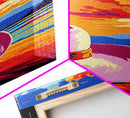 Vibrant Cowboy Hat Canvas Print pink orange wall art southwest wall art extra wide art rustic wall art coastal cowgirl wall art