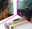 Rustic Blue Horse Painting Canvas Print Farmhouse Wall Art Vintage Horse Art Moody Art Living Room Art Southwest Wall Art