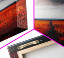 Moody Landscape Framed Canvas Print dark romance painting poppy wall art fall decor tall narrow art above bed wall art vertical wall art