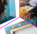 Bold Feather Headdress Canvas Print Afrocentric Wall Art Southwest Wall Art Colorful Portrait Painting Vertical Wall Art