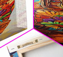 Vibrant Cowboy Glove Chicano Art Framed Canvas Print Whimsical Art Western Wall Art Colorful Home Decor Living Room Art