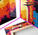 Bold Pop Art Key Painting Framed Canvas Print | Graffiti Wall Art | Blotter Art | Retro Wall Art | Colorful Modern Decor
