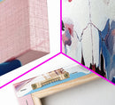 Bull Skull Painting, Southwest Wall Art, Pink and Blue Art, Rustic Western Decor, Framed Canvas Print, Extra Wide Art, Boho Art