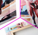 Texas Longhorn, rustic decor, bull and bear art, southwest wall art, pink orange wall art, extra wide art, framed canvas print
