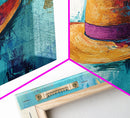 Western Hat, Boho Art, Rustic Wall Art, Southwest Art, Moody Painting, Extra Wide Art, Minimalist Art, Framed Canvas Print