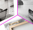 Rowboat, Seascape Painting, Nautical Wall Art, Extra Wide Art, Rustic Wall Art, Coastal Painting, Minimalist Art, Framed Canvas Print