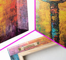 Abstract Key Painting, Bold Colorful Art, Wabi Sabi Wall Art, Southwest Wall Decor, Framed Canvas Print, Gift Idea, Modern Art