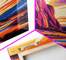 Mountain Painting, Bold Landscape Art, Orange Purple Wall Decor, Southwest Wall Art, Framed Canvas Print, Nature Inspired Artwork