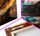 Western Cowboy Hat, rustic decor, graffiti wall art, vibrant color art, framed canvas print, southwest wall art, moody art