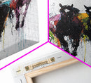 Modern Cowgirl, Western Fashion, Framed Canvas Print, black cowgirl painting, pink abstract art, light pink wall art, bold color art, gift idea for her
