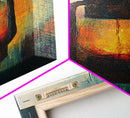 Lantern Glow, moody art, rustic decor, farmhouse art, warm light painting, southwest wall art, wabi sabi art, Framed Canvas Print