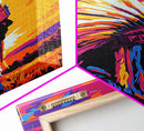 Native American Art, Bold Color Painting, Southwest Wall Art, Framed Canvas Print, Rustic Decor, Moody Art, Extra Wide Art, Gift Idea