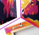 Sunset Bull, bull art, southwest wall art, pink orange wall art, extra wide art, rustic decor, Canvas Print