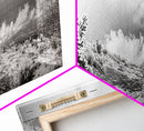Desert Cactus, Southwest Wall Art, Canvas Print, Joshua Tree Art, Rustic Decor, Extra Wide Art, Moody Black And White Art, Above Sofa Art