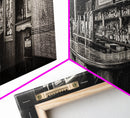 Western Saloon, rustic wall art, extra wide art, panoramic art, farmhouse art, bar decor, moody art, framed canvas print, above sofa art