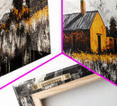 Adobe House, southwest wall art, rustic decor, farmhouse art, warm tones, panoramic art, moody art, extra wide art, framed canvas print