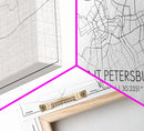 Saint Petersburgh City Map, Russia Art, Map Print, Minimalist Wall Art, Wall Art, Canvas Art, European Wall Art, Home Décor Prints, Office