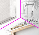 Salt Lake City Map, Utah Art, Map Print, Minimalist Wall Art, Wall Art, Canvas Art, Gift For Couples, Dorm Room Art, Rustic Wall Décor