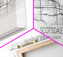 Panoramic Scottsdale City Map, Arizona Art, Map Print, Minimalist Wall Art, Canvas Art, Housewarming Gift, Street Map Art, Closing Gift