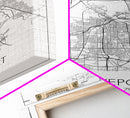 Shreveport Street Map, Louisiana Map, City Map Print, Minimalist Art, Wall Art, Canvas Print, Wall Decoration, Aviation Gift, Travel Décor