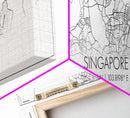 Panoramic Singapore City Map, Singapore Art, Map Print, Minimalist Wall Art, Canvas Art, Housewarming Gift, Street Map Art, Closing Gift