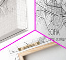 Panoramic Sofia City Map, Bulgaria Art, Map Print, Minimalist Wall Art, Canvas Art, Housewarming Gift, Street Map Art, Closing Gift