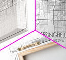 Springfield City Map, Missouri Art, Map Print, Modern Wall Art, Wall Art, Canvas Art, Lake House Wall Art, Boys Bedroom Décor, Couples Gift