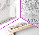 Stockholm City Map, Sweden Art, Map Print, Modern Wall Art, Wall Art, Canvas Art, Landscape Art Print, Gift For Family, Over Bed Wall Décor