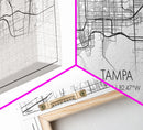 Tampa City Map, Florida Art, Map Print, Modern Wall Art, Wall Art, Canvas Art, New Home Gift Ideas, Tiny House Décor, Family Room Wall Art
