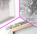 Tokyo City Map, Japan Art, Map Print, Modern Wall Art, Wall Art, Canvas Art, Asian Art Print, Gift For Coworker, Office Wall Art, Wall Décor