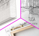 Panoramic Tulsa City Map, Oklahoma Art, Map Print, Minimalist Wall Art, Canvas Art, Housewarming Gift, Street Map Art, Closing Gift