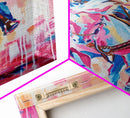 Cowboy Riding in Pink - Colorful Western Art, Framed Canvas Print, Living Room Decor, Cowboy Painting, Vibrant Wall Art