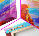 Cowboy on Cliff Edge at Sunset - Colorful Western Landscape Painting, Sunset Wall Art, Living Room Decor, Cowboy Canvas Print