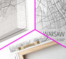 Warsaw City Map, Poland Art, Map Print, Modern Wall Art, Wall Art, Canvas Art, European wall Art, First Home Gift, Wall Décor, Office Prints