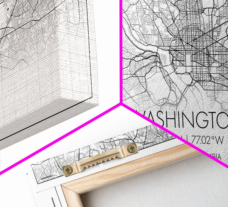 Washington City Map, District Of Columbia Art, Map Print, Modern Wall Art, Wall Art, Canvas Art, Home DÃ©cor Prints, Indie Room DÃ©cor