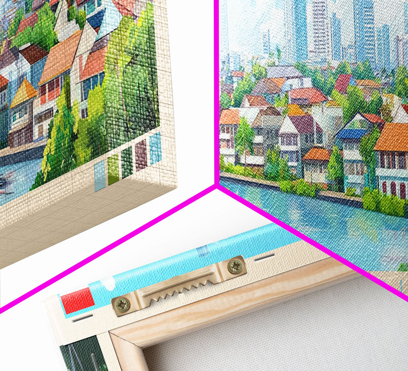 Bekasi, Indonesia Travel Poster Panoramic Canvas Print, Bekasi, Indonesia Painting, Indonesia Art, Bekasi Travel Art, Guest Room Painting