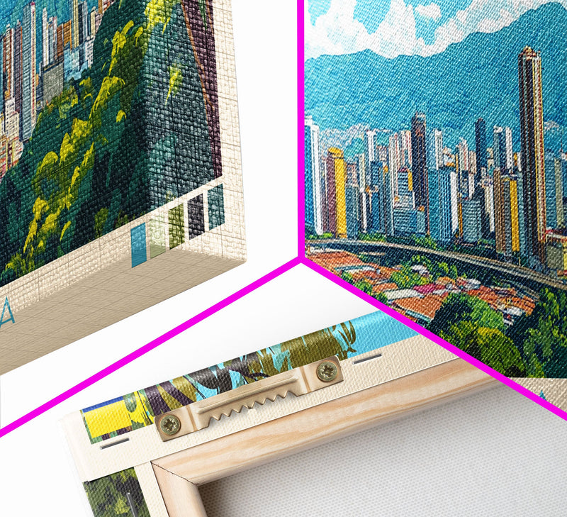 Bucaramanga, Colombia Panoramic Travel Poster Canvas Print, Bucaramanga, Colombia Painting, Colombia Art, Bucaramanga Travel Art, Guest Room Painting