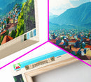 Bujumbura, Burundi Panoramic Travel Poster Canvas Print, Bujumbura, Burundi Painting, Burundi Art, Bujumbura Travel Art, Guest Room Painting