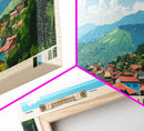 Bukavu, Congo Panoramic Travel Poster Canvas Print, Bukavu, Congo Painting, Congo Art, Bukavu Travel Art, Living Room Painting