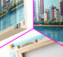 Douala, Cameroon Panoramic Travel Poster Canvas Print, Douala, Cameroon Painting, Cameroon Art, Douala Panoramic Travel Art, Travel Painting