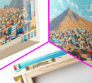 Hermosillo, Mexico Travel Poster Panoramic Canvas Print, Hermosillo, Mexico Painting, Mexico Art, Hermosillo Travel Art, Guest Room Painting